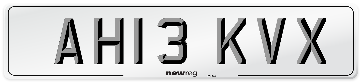 AH13 KVX Number Plate from New Reg